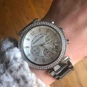 COPY - Michael Kors Parker Chronograph Silver Wat…
